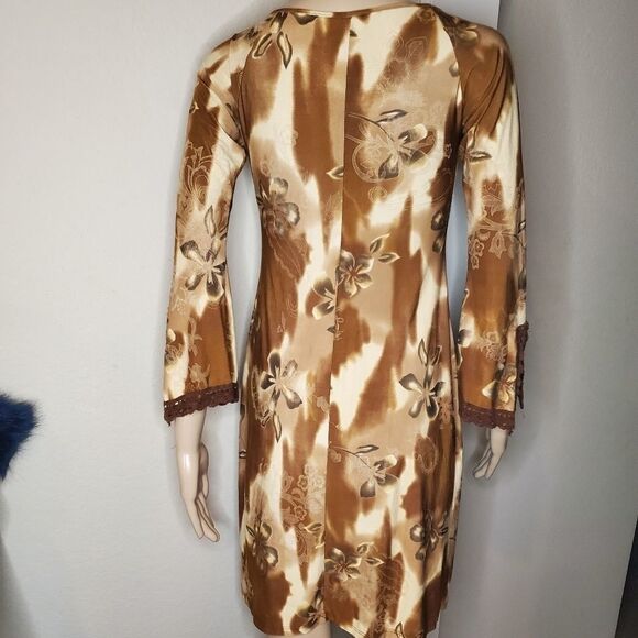 Vintage wild cat Tie-Dye floral midi Dress - Picture 6 of 12